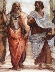 Η αριστοτελική κριτική της θεωρίας των Ιδεών Πλάτων και Αριστοτέλης στη Σψολή των Αθηνών του Ραφαήλ
