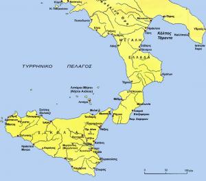 Φιλόλαος Χάρτης Κάτω Ιταλίας και Σικελίας