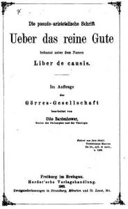 Liber de Causis Liber de Causis, γερμανική έκδοση